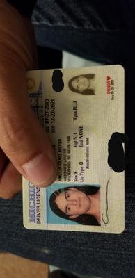 My new driver's license, with an F instead of an M!